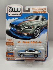 Auto World 2017 Ford Mustang GT Tribute Edition Ingot Silver  Petty Blue 1/64