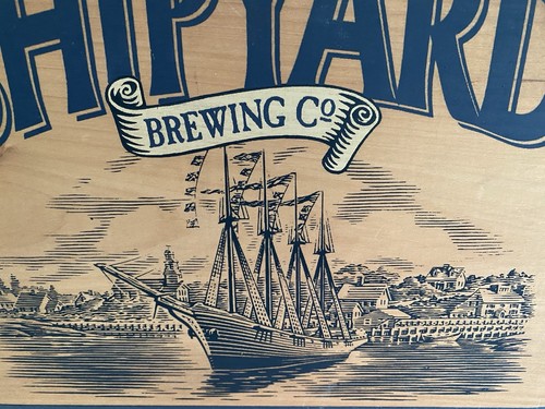 Shipyard Brewing Co. Wooden Beer Crate Box Portland, Maine 16x12x10 EX Condition - Picture 3 of 11