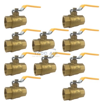 10 PC 1'' NPT Brass Ball Valve Full Port Shut-Off Valve CSA Approved 600psi WOG