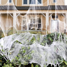 1000 sqft Spider Webs Halloween Decorations Bonus with 30 Fake Spiders, Super St