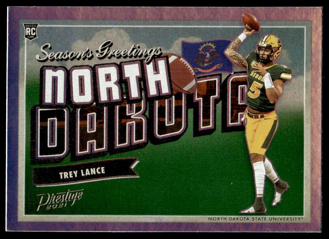 Trey Lance 2021 Panini Prestige #SG-3 Seasons Greetings North Dakota State