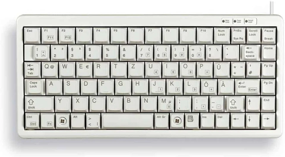 CHERRY G84-4100 83 Key PS2/USB Compact ML keyboard - Light Grey - Image 3 of 3