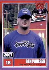 2007 Keene Swamp Bats Team Issue #17 Ben Paulsen Clemson Acworth Georgia GA Card
