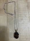 Genuine Oversized Smoky Quartz Large Pendant Necklace Sterling Silver Crystal — photo 2