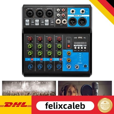 5 Kanal Bluetooth Mixer Live Studio Audio Verstärker DJ Profi Mischer Mischpult
