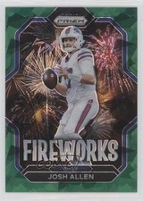 2022 Panini Prizm Fireworks Green Ice Prizm Josh Allen #F-8 11p9