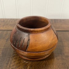 Small Wooden Trinket Storage Jar Great For Countertop Or Desk  