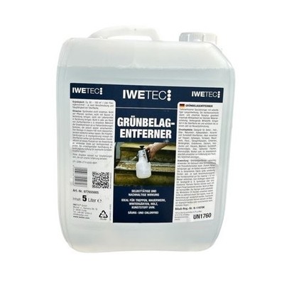 Iwetec Grünbelagentferner, 5 Liter Grünbelag Entferner Reiniger Garten