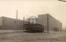 Cicero IL 1910's Western Electric Street  Street Car Trolley RPPC Postcard COPY