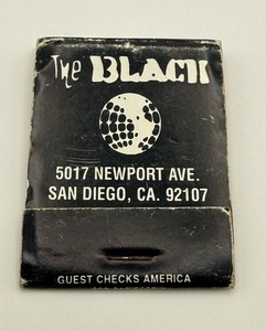 ‘The BLACK’ Match Book Ocean Beach, San Diego 60’s Counter-Culture Store