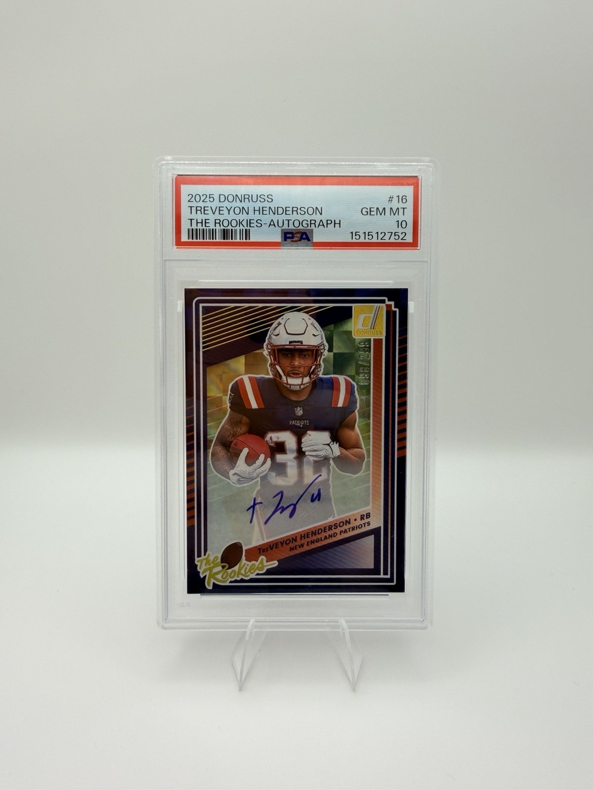 TreVeyon Henderson Panini Donruss the Rookies #16 Autograph