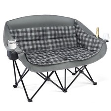 Double Camping Chairs Padded Loveseat Chair for 2 Person - Heavy Duty Oversiz...