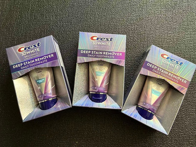 3X-Crest 3D White Brilliance Deep Stain Remover Daily Toothpaste  Free shipping