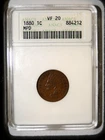 1880 INDIAN HEAD PENNY ANACS VF 20 S-4 VARIETY BROKEN 8 OVER REGULAR 8