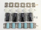 Vtg Costume Jewelry Link Bracelet Lot Rhinestone Lucite Enamel Emmons Coventry