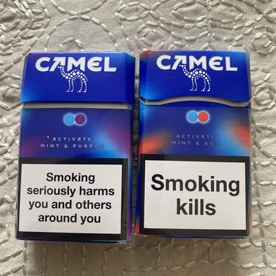 2 x leere Camel Zigarette Activate Mint Rot Lila Doppelklick Sammelpackung