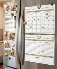 Beautiful Magnetic Dry Erase Calendar Set of 3 - Easy-to-Erase Colorful