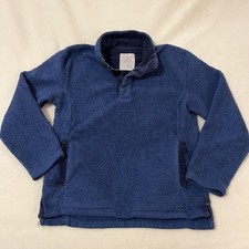 Mini Boden Pullover Sweater Youth 9-10 Blue Sherpa Fleece Cozy Warm Jacket