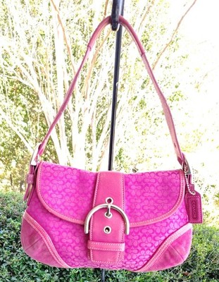 Coach 6818 SMALL Vintage Pink Soho Y2K Signature C Canvas & Suede