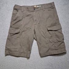 Carhartt Mens Relaxed Fit Cargo Shorts Size 34 actual 36 Olive Green Work READ