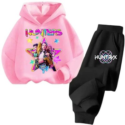 Survêtement Fille Kpop Générique Jogging Survêtement Fille Ensemble 2 Pièces K-Kpop Style K-pop Démon Hunters