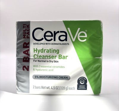 2 Pack Cerave Hydrating Cleansing Bar 4.5 oz Bar FREE SHIP