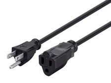 Monoprice 10ft 16AWG Power Extension Cord Cable NEMA 5-15P to 5-15R 13A Black