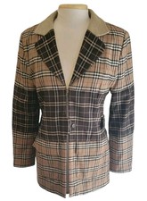 Vintage Lily Farouche Brown Plaid Steam Punk Trench Coat Sz 2 Small Sherlock