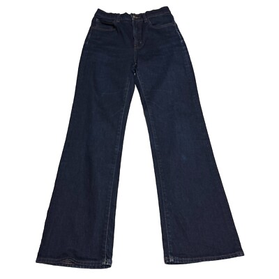 UNIQLO Kaihara Denim Semi Flared High-Rise Blue Dark Wash