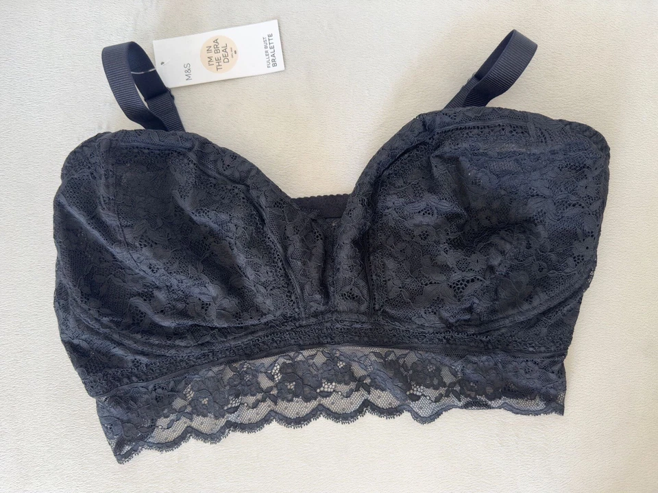 Ex M&S Marks and Spencer Womens Fuller Bust Bralette In Black Size 8,18,20,22 - Image 3 of 4