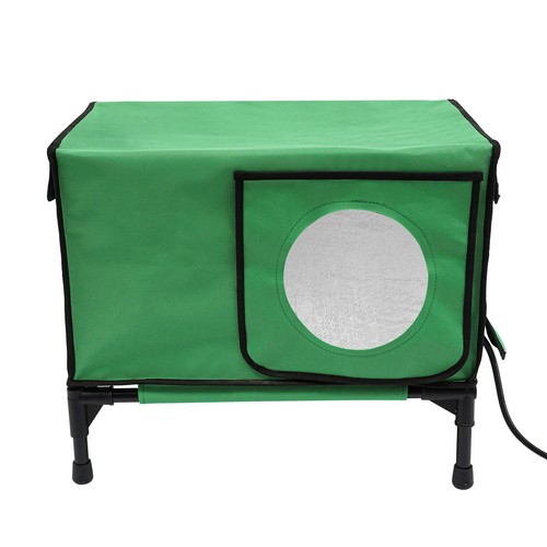 Elevated Heated Cat House Outside Heated Cat Bed Cat Shelter Kitty w/Heating Pad - Picture 23 of 24