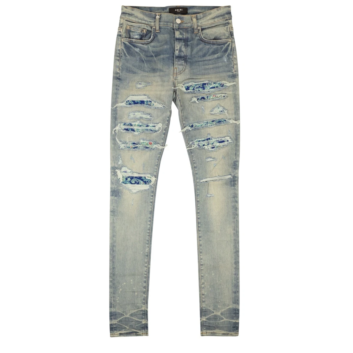 NWT AMIRI Clay Indigo Cotton Distressed PJ Thrasher Jeans Size 30