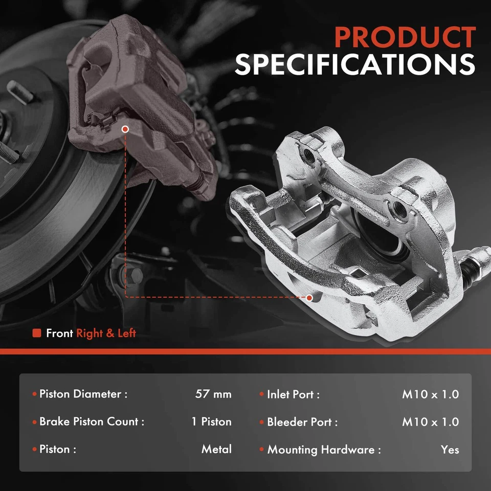 Pair Front Brake Caliper with Bracket for Nissan Maxima 2000 2001 Infiniti I30 - Image 2 of 4