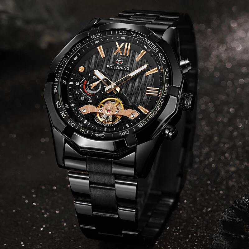 Automatic Luxury Mens Stainless Steel Sports Forsining Tourbillon Wrist Watch