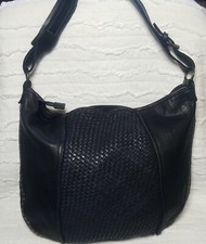 Mossimo Bottega Black Leather Shoulder Adjustable Bag Made In Florence Italy