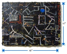 ORIGINAL LANDSCAPE OIL█PAINTING ABSTRACT IMPRESSIONISM█ART OUTSIDER SIGNED█DECO