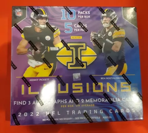 2022 Panini Illusions Football Hobby Box Factory Sealed - 3 Autos and 2 Mems