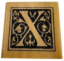Anitas Rubber Stamp Decorative Letter X Initial Square Ornate Card Making Craft