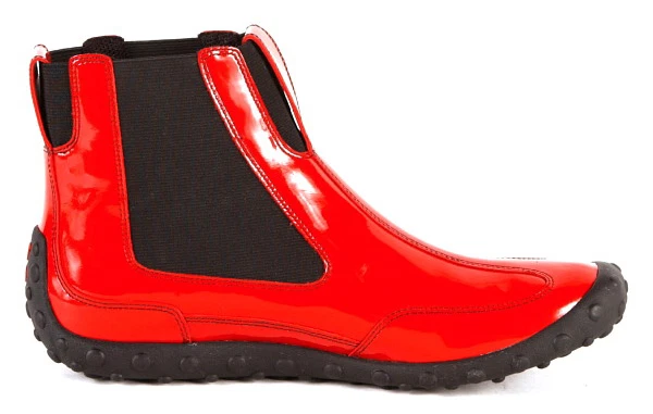 Nuevo COLE HAAN Mujer Cuero Rojo Impermeable Lluvia Tobillo Tirar Bota Plana Talla 6 M Foto 2 de 3