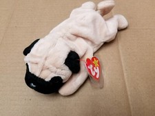 TY Beanie Baby Pugsly The Pug Dog With Errors