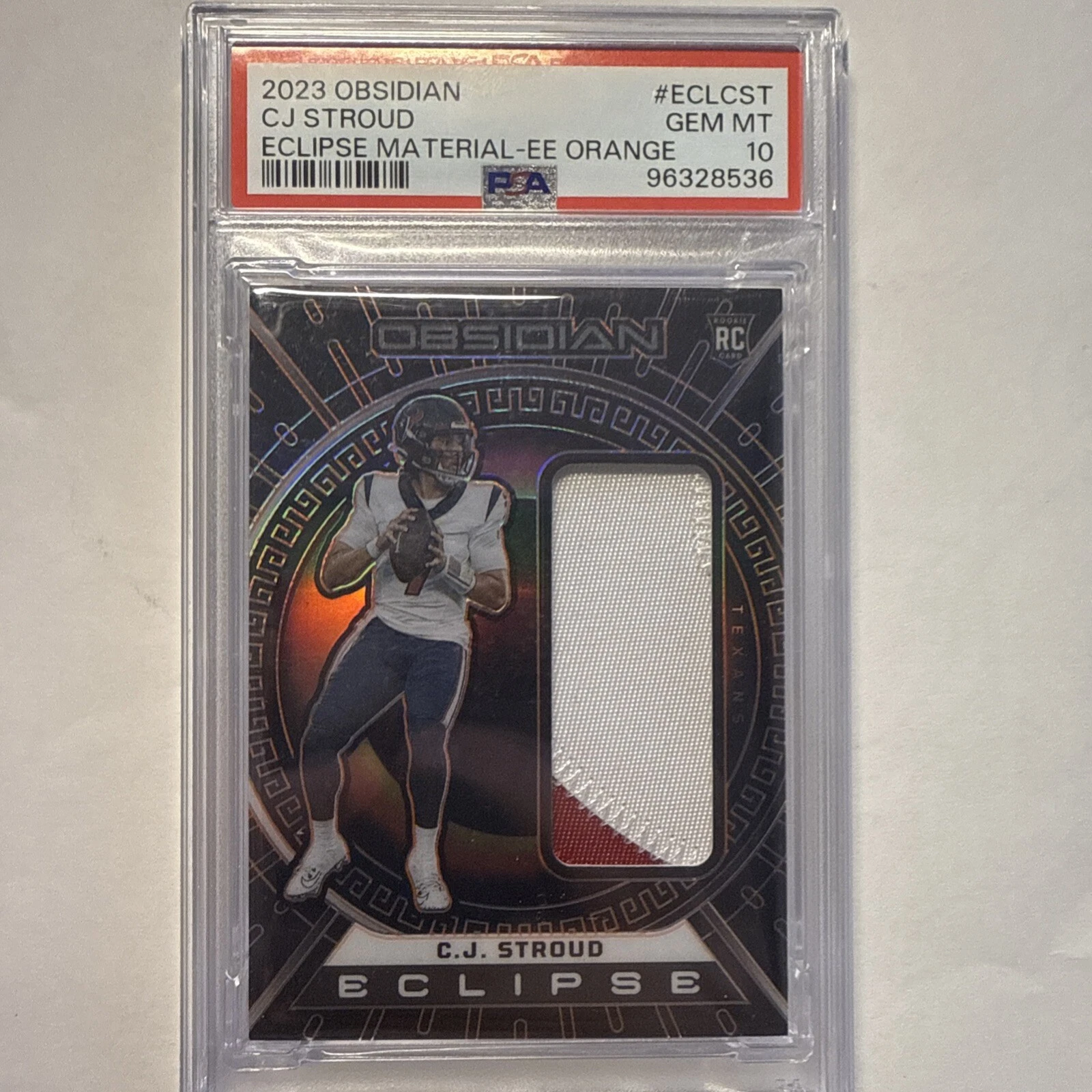 CJ Stroud Panini Obsidian Eclipse Materials #ECLCST Electric Etch Orange