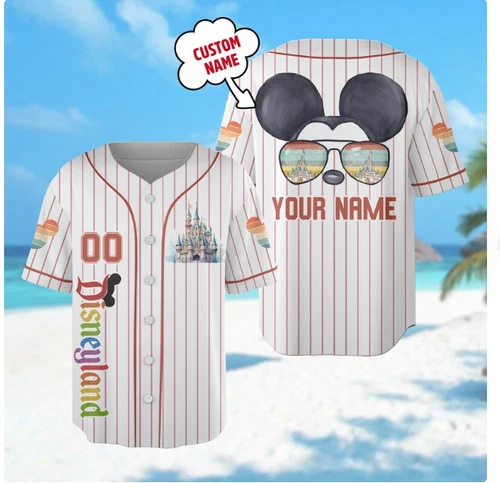 Custom Mickey Mouse Baseball Jersey Shirt
