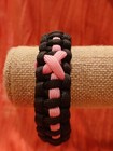 Paracord Cancer Awareness Black Pink Stripe Survival Bracelet Jewelry Statement — photo 3