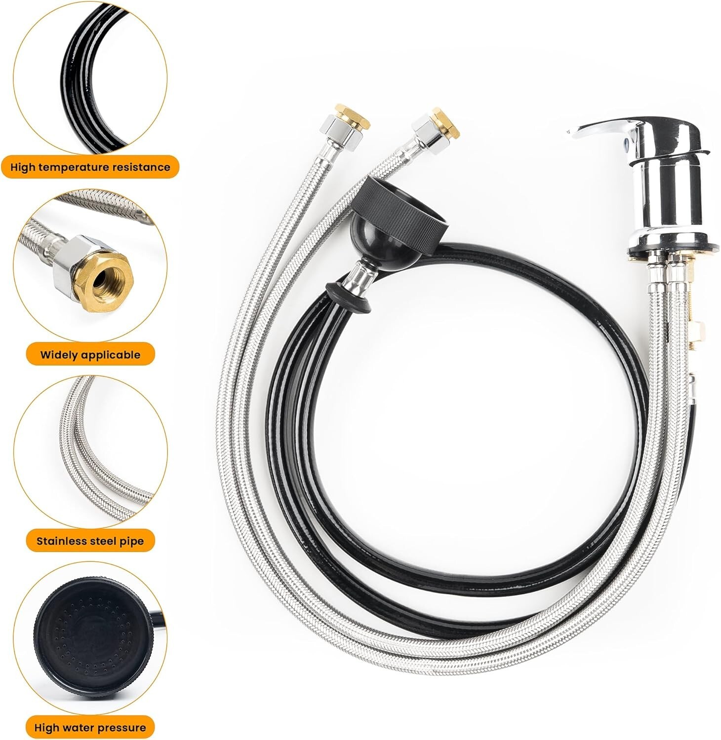 Professional Beauty Salon Shampoo Sink Bowl Faucet and Sprayer Kit with Vacuum