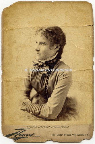 Vintage 1800's EUGENIE LINDEMAN THEATER ACTRESS CA CABINET CARD PHOTO N3U - Picture 2 of 3