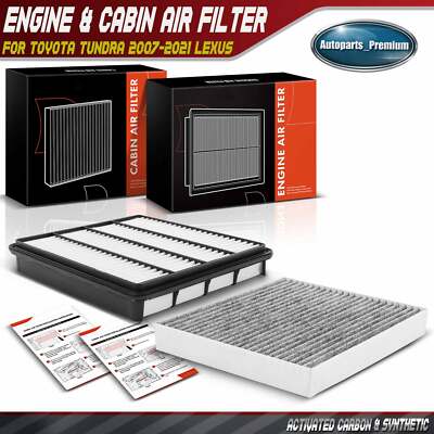 Kit De Filtros De Aire (Motor Y Habitáculo) Para Toyota Tundra 2013-2021 4.0L, 4.6L, 5.7L - Garantía De Por Vida