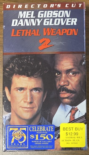 Lethal Weapon 2 VHS, 1998, Directors Cut Sealed Movie Watermarked