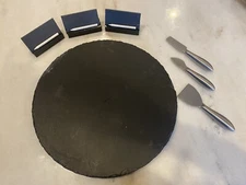 NEW 10-piece Slate Charcuterie Board Turntable & Accessories