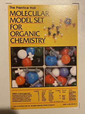 Prentice Hall Molecular Model Set for Organic Chemistry 84 edition
