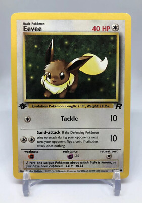 Eevee 55/82 Team Rocket 1st Edition Near Mint Common Pokemon Card
